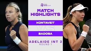 Anett Kontaveit vs Paula Badosa  2023 Adelaide 2 Round 1  WTA Match Highlights [upl. by Nale]