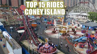 Top 15 Rides at Coney Island [upl. by Airdnaxela]