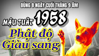 Phật độ tuổi Mậu Tuất 1958 Tử vi 8 ngày cuối tháng 9 âm báo hiệu tài lộc về đích rực rỡ [upl. by Nonnad751]