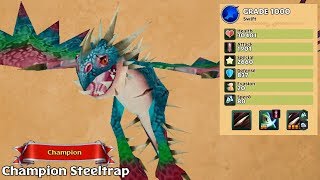 Champion Steeltrap Grade 1000  PvP Champion Dragon Brawl  Dragons Rise of Berk [upl. by Atiuqat]