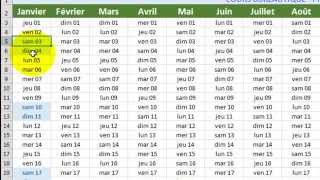 Excel Calendrier perpétuel facile [upl. by Ferrick]