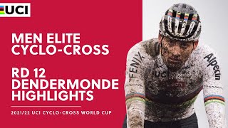 Round 12  Men Elite Highlights  202122 UCI CX World Cup  Dendermonde [upl. by Ardied]