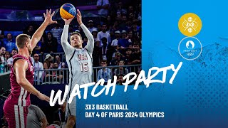 3x3 BASKETBALL  DAY 4 OF PARIS 2024 OLYMPICS  WATCH PARTY [upl. by Pettifer]