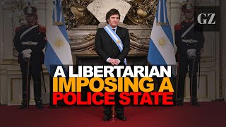 Argentinas libertarian Pres Javier Milei imposes corporatist police state [upl. by Ahtenak786]