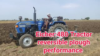 Eicher480 tractor reversible plough performance [upl. by Ginnie]