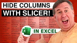 Excel  Hide Excel Columns with Slicer  Episode 1796 [upl. by Reifel]