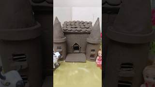 amazing miniature clay 🏡 meking  doll house  mud house  clay house [upl. by Uon915]