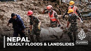 Nepal floods and landslides death toll climbs to 193 dozens still missing [upl. by Oznola]