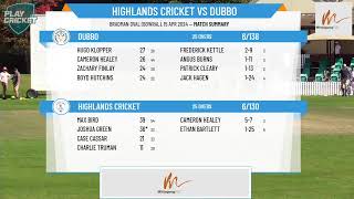 Highlands District Cricket Association  Bradman Spirit of C Carnival  Rd2  Highlands C v Dubbo [upl. by Kcin]