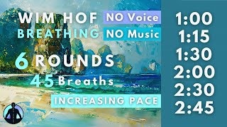 WIM HOF Guided Breathing  45 Breaths 6 Rounds Increasing Pace  To 245min No Voice No Music [upl. by Puett222]