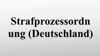 Strafprozessordnung Deutschland [upl. by Nairahcaz880]