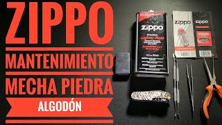 Zippo Mantenimiento  Colocación Cambio de Mecha  Piedra  Algodón  Tips para Mejorarlo ✅ [upl. by Jasun]