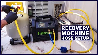 Recovery Machine Hose Setup Step by Step Procedure for Recovering Refrigerant [upl. by Esilrahc]