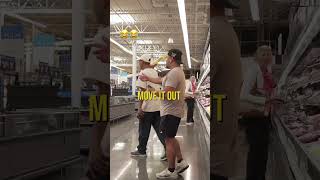 Randomly pushing people’s carts at Walmart 😂😂 funny prank comedy fyp shorts viralvideo [upl. by Limann]