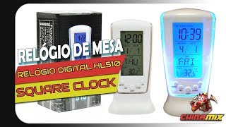 Relógio De Mesa Digital Square Clock HL510 [upl. by Izogn]