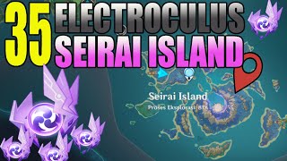 All 35 Seirai Island Electroculus Locations  Genshin Impact [upl. by Airbmac]