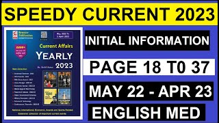 speedy current affairs in english 2023  current affairs speedy english  speedy yearly current [upl. by Lekkim]