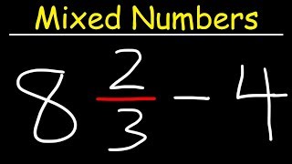 Subtracting Mixed Numbers and Whole Numbers [upl. by Laine724]