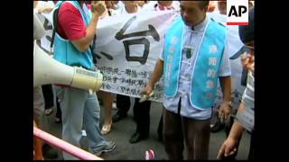 Protests over sovereignty of disputed Diaoyutai Islands [upl. by Jeddy731]