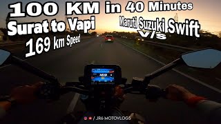 100 KM in 40 Minutes  Surat to Vapi  TVS RTR 310  Top speed 169  JR6 Motovlogs [upl. by Enelhtac30]