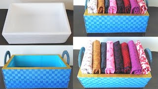 DIY Thermocol Box Crafts Idea I How to make Organizer with Thermocol [upl. by Aneela234]