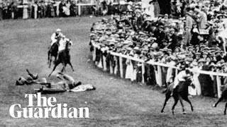 Suffragette Emily Davison knocked down by Kings horse at Epsom [upl. by Sik]