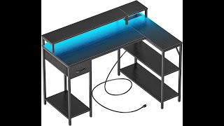 SUPERJARE L Shaped Computer Gaming Desk New battlestation for the lady [upl. by Enalahs571]