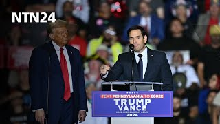 En pleno mitin el senador Marco Rubio le avisó a Trump de las polémicas palabras de Biden [upl. by Eanel]