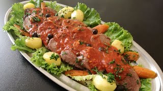 Langue de bœuf sauce tomate et câpres [upl. by Missak]