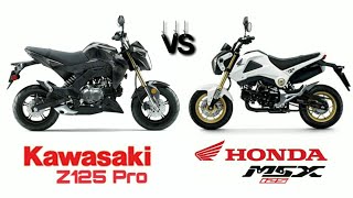 Kawasaki Z125 pro vs Honda MSX125 Grom [upl. by Enowtna]