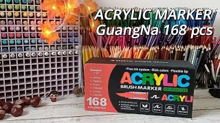 Test and organization new acrylic marker GuangNa 168 pcs temu guangna168 acrylicmarker haul [upl. by Anileh]