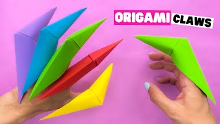 How to make COOL origami CLAWS easy in 2 minutes no glue diy claws out of paper [upl. by Serrell]