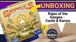 Rajas of the Ganges  Cards amp Karma  📦 Unboxing Spiel von HUCH  DieHausis BSeite [upl. by Nicholson]