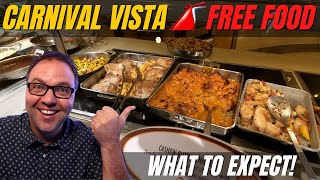 FREE Carnival Vista Food  What to Expect 🚢 [upl. by Hazeghi764]