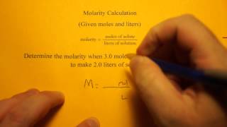 Calculating Molarity given moles and liters [upl. by Ayela]