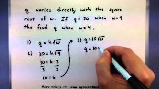 PreCalculus  Solving a direct variation problem [upl. by Nalyr740]