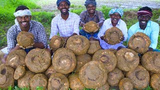 ELEPHANT FOOT YAM Cooking  Elephant Foot Yam Fry and Gravy With Mutton Meat  Village Cooking [upl. by Kiryt]