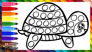 Dessiner et Colorier une Tortue POP IT 🐢🔴🟠🟡🟢🔵🟣🌈 Dessins Pour Enfants [upl. by Ttayw66]