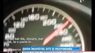 Un tânăr din Cluj sa filmat în timp ce gonea cu 240 kmh pe autostradă [upl. by Esalb]