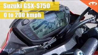 Suzuki GSXS750  0 to 200 acceleration  IAMABIKER [upl. by Jerol]