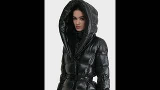 RUDSAK Shiny TAYLOR FITTED GLOSSY DOWN PUFFER Jacket Hooded Black Women [upl. by Itnavart]