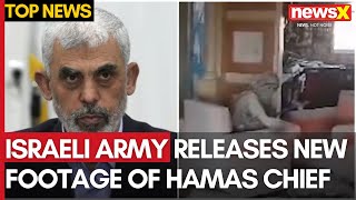 Israel Releases Video Showing Yahya Sinwar Relocating Items into Gaza Tunnel  NewsX [upl. by Haroun7]