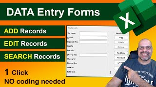 DATA ENTRY Forms in EXCEL NO Coding or Macros needed [upl. by Raamaj]