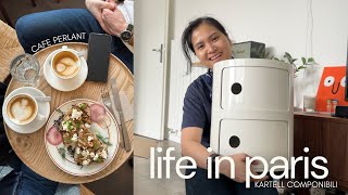 life in paris 🇫🇷  homebody cafe perlant pottery class unboxing Kartell componibili [upl. by Draned]