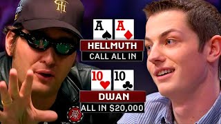 The Most Dramatic Poker Suckout Phil Hellmuth vs Tom Dwan [upl. by Lledyl305]