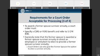 Court Ordered Benefits  2020 OPM Virtual Benefits Training Event [upl. by Brittani955]