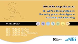 2024 WEPs deepdive Series 6 Removing gender stereotypes in marketing and advertising [upl. by Collen741]