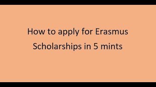 How to apply for erasmus scholarship [upl. by Nwahsan]