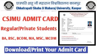 CSJM Kanpur University Admit Card 2022  Download CSJMU Admit Card 2022 [upl. by Eatnwahs]