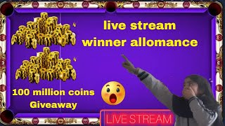 8 Ball Pool live stream 100 million coins makin gwinner account mein [upl. by Meeks]